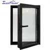 AS2047 NFRC DADE CSA wooden color double glass tilt and turn aluminium window