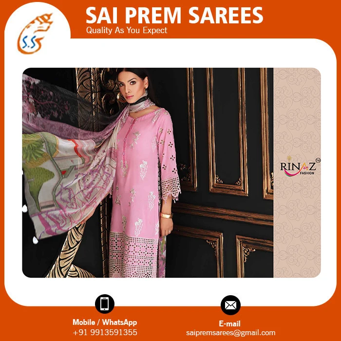 2021 Latest Design Of Pakistani Style Dress In Pure Cotton And Heavy Embroidery For Bulk Supply