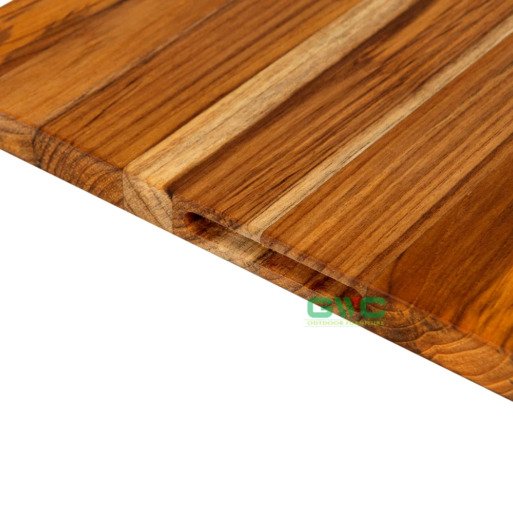 Large Teak Wood Cutting Board For Kitchen Reversible With Hand Grip