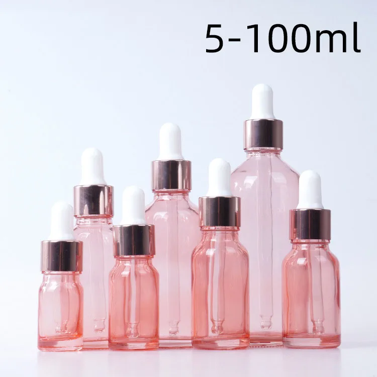 5ml 15ml 30ml 50ml  essential oil rose gold luxury dropper bottle cosmetic glass bottle packaging glass bottle factory