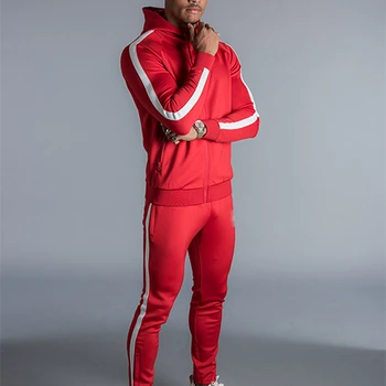 mens red tracksuit set