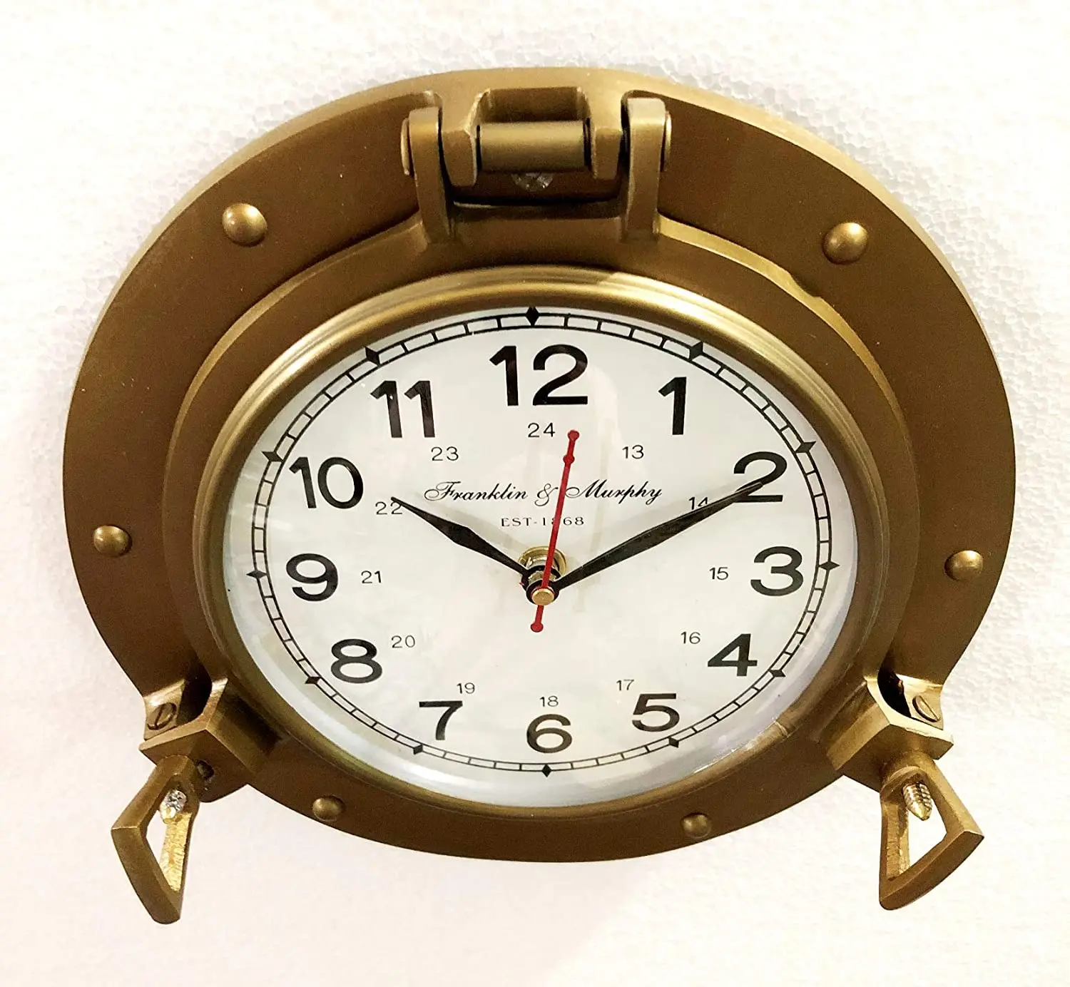 Brass Ship Porthole Clock 22.86 Cm Nautical Wall Clock Home Decor