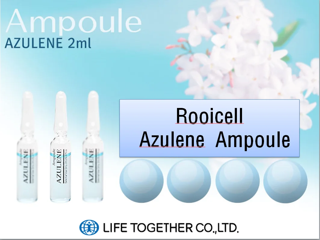 ISO22716  GMP Korean skincare cosmetics sensitive  trouble skin serum moisturizer Hyaluronic Acid Azulene Ampoule 2ml*20ea/Box