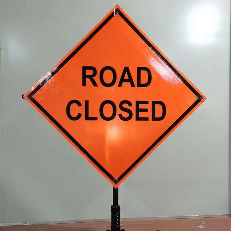 W054a (stand Include) 48'' Traffic Road Closed Sign,Reflective Flexible