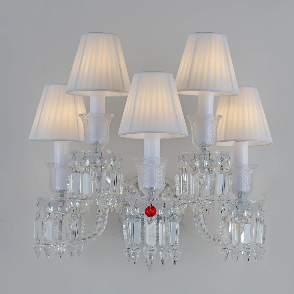 French baccarat crystal hotel wall lamp modern 5 lights baccarat wall sconce