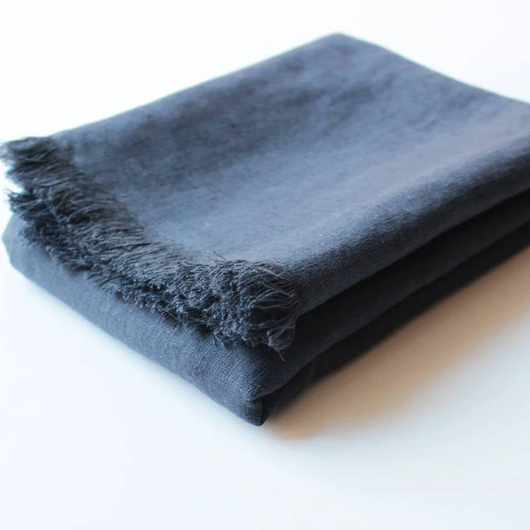 2023 New Linen Navy Blue Throws 100 Pure Linen Home Throws Home