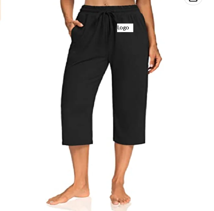 Workout Capris With Drawstring