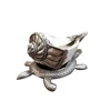 Real Conch Shell with Sterling silver Workmanship and Turtle Shaped Solid stand