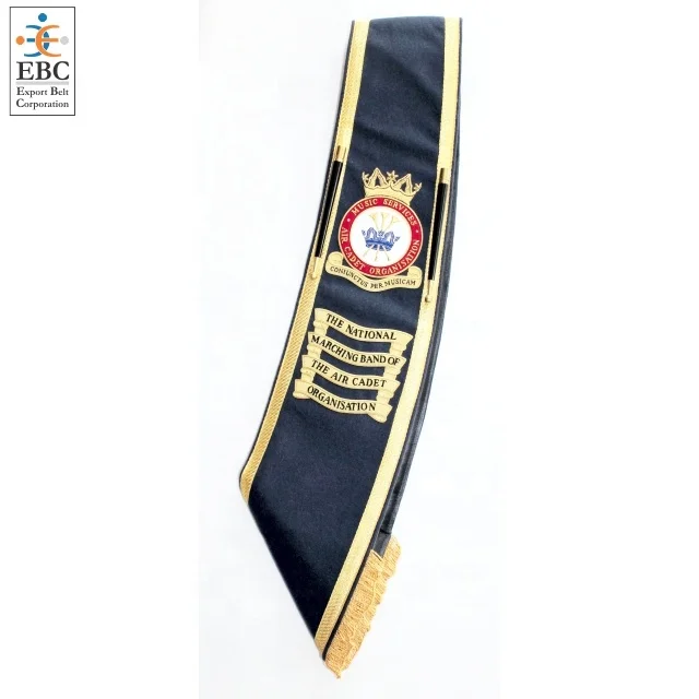 Oem Ceremonial Silk Woolen Waist Wholesale Warrant Officer Crimson Sergeant Sashes Custom