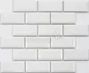 Wholesale white mosaic tile glazed porcelain ceramic mosaic subway tile for kitchen wall decor
