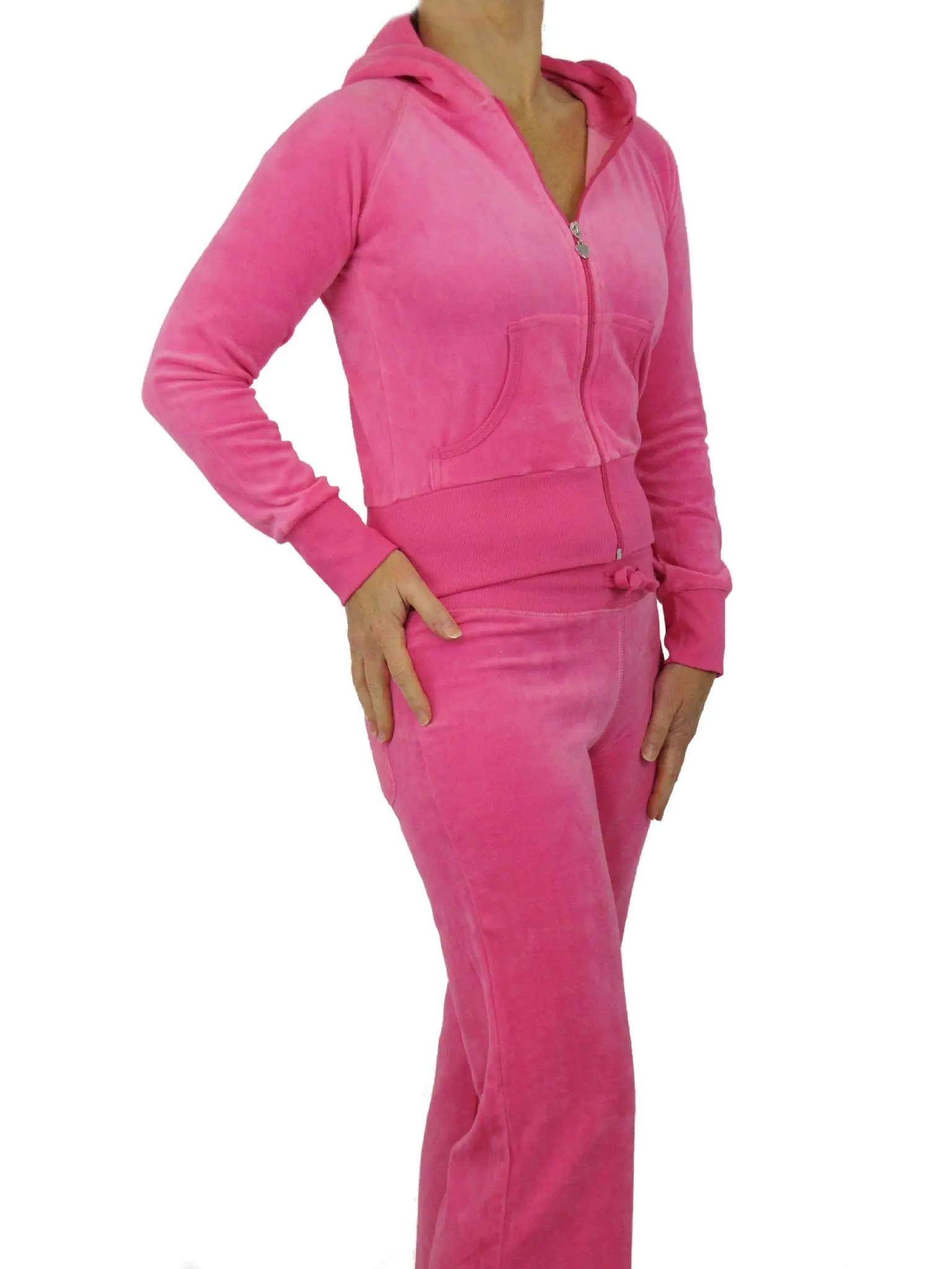 Women Tracksuit Sets Custom Velvet/velour Embroidery Logo Full Sleeves