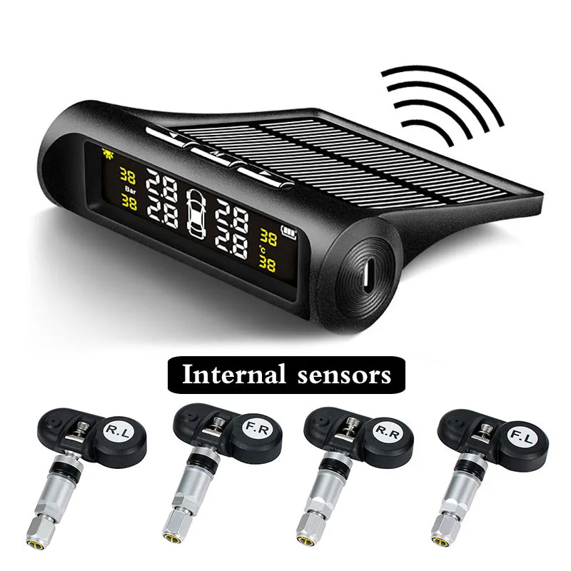 PA Dual Power Wireless Tire Pressure Monitoring Intelligent System TPMS 