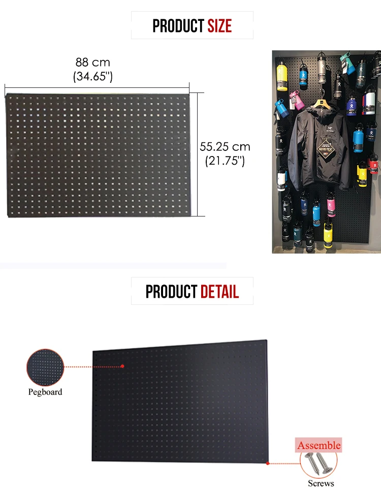 Free Standing Custom Hanging Pegboard Hook Display Stand