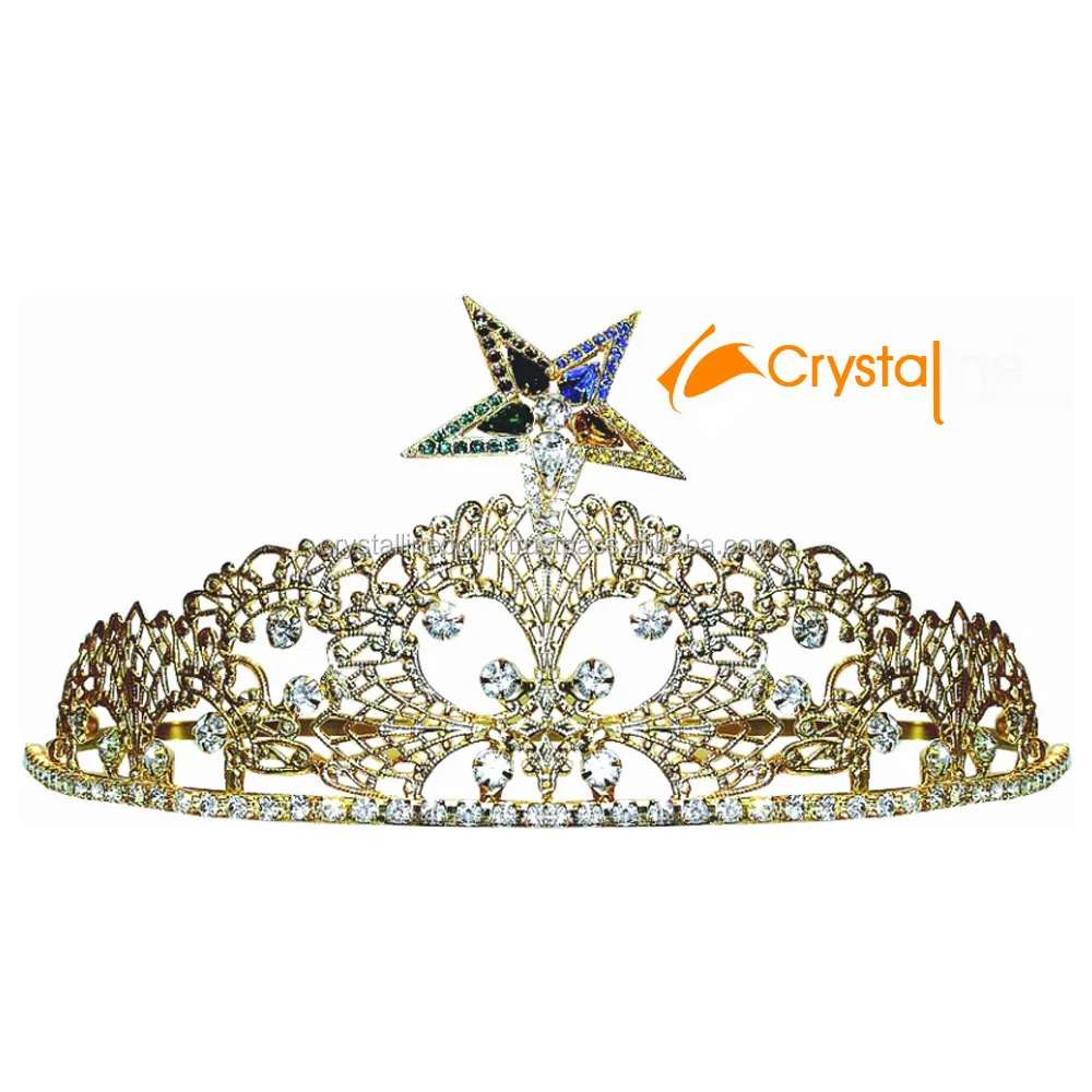 Masonic OES Grand Matron Crown in Gold with Rhinestones ORDER OF THE OES CROWN