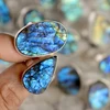 Rainbow rings blue labradorite druzy rings yellow stone natural labradorite silver overlay ring wholesale