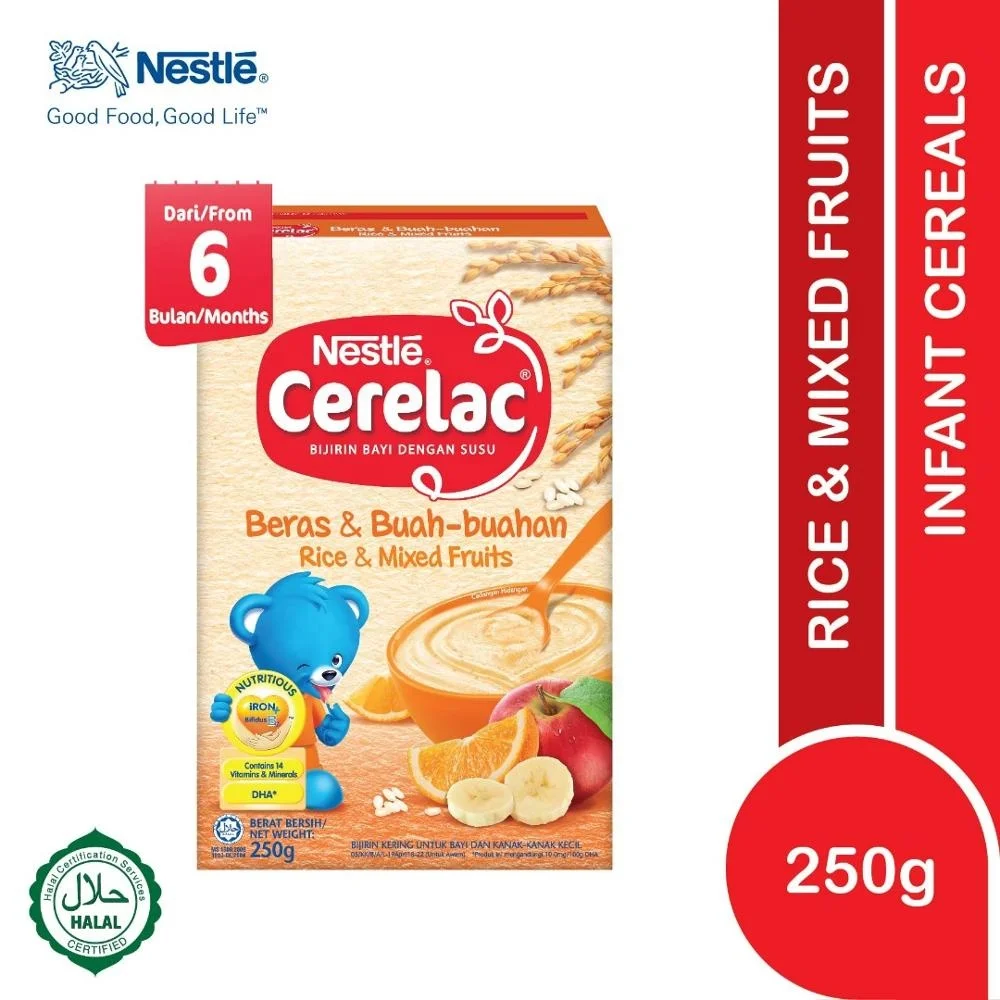 Cerelac Sereal Dengan Beras Susu Buah Campuran 250g Sereal Bayi Halal Buy Cerelac Cereal Milk Rice Mixed Fruits 6 11 Months Halal Creal Product On Alibaba Com