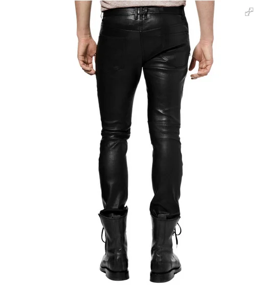 摇滚明星风格皮革裤子
