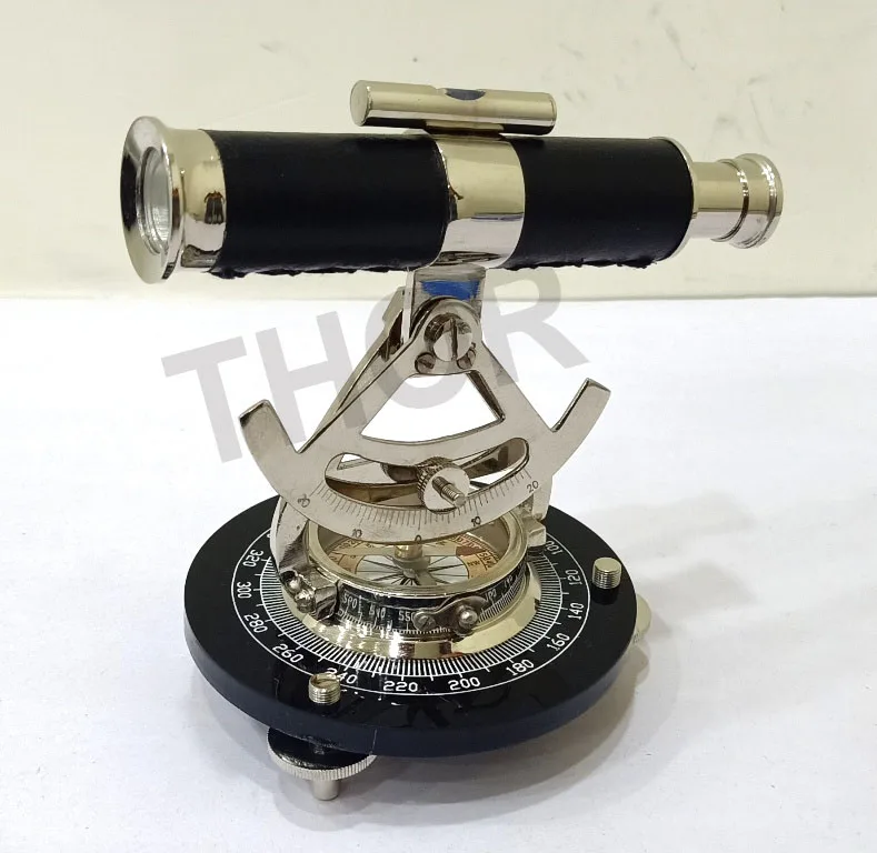 Vintage Messing Theodolit Alidade Teleskop Kompass Vermessungsinstrument maritim