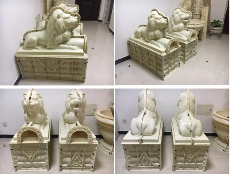 Big lion abs plastic cement molding concrete lion statue molds for sale