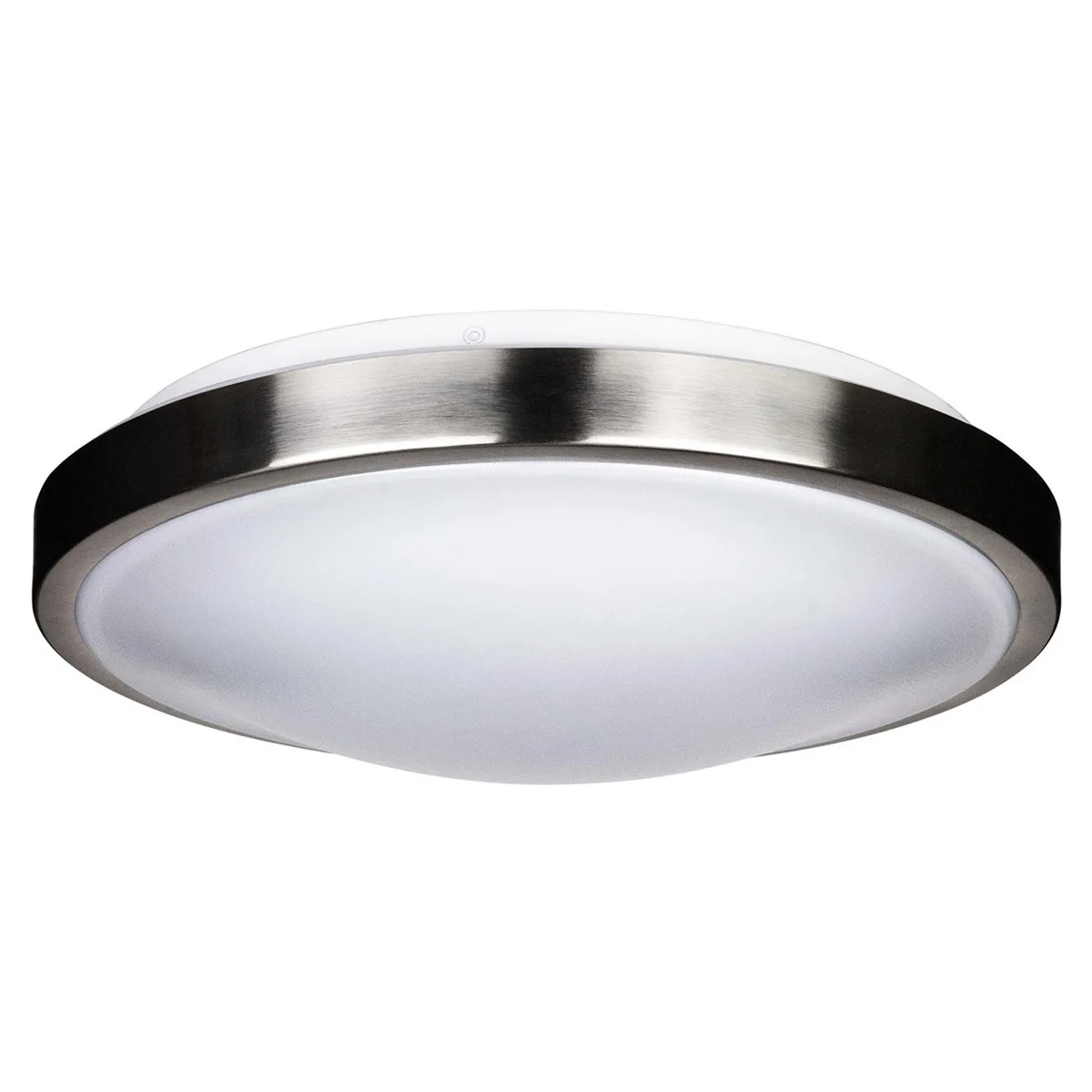40K - Cool White Sunlite LED Ceiling Light Fixture with Brushed Nickel Trim, 15 Watts, Dimmable, 12-Inch