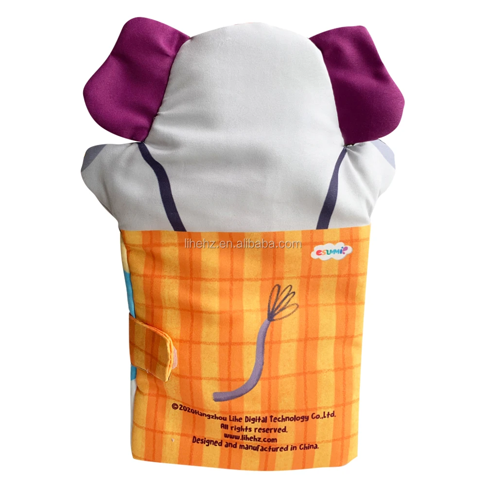 New Design Elephant Hand Puppet Cloth Book For Kids,Education Fabric