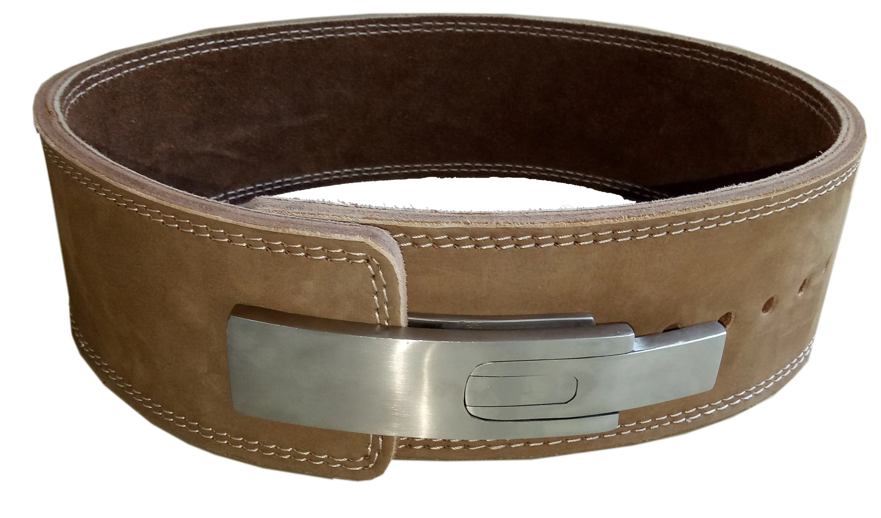 Custom Genuine Leather Made Back Support Powerlifting Lever Buckle Belt