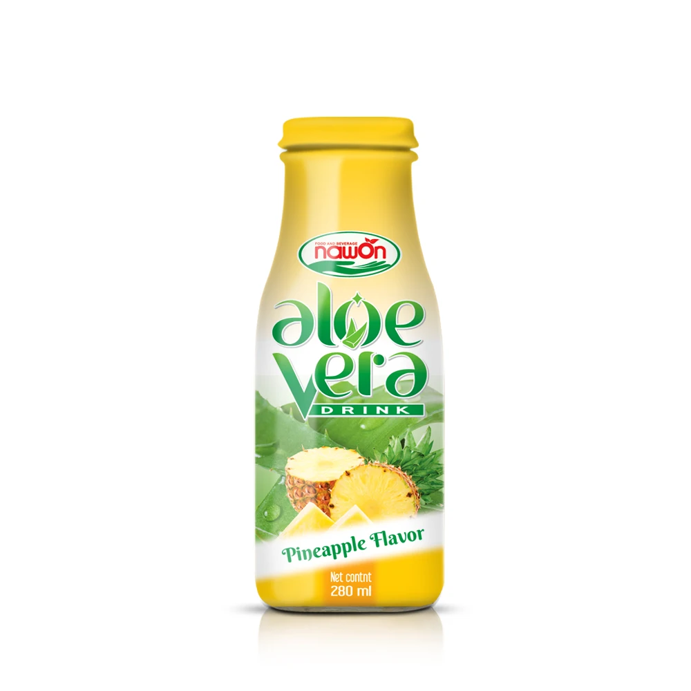 Kotak Kemasan 280ml Aloevera Minuman Nanas Puree Dalam Botol Kaca Buy Aloevera Minuman Nanas Rasa Botol Kaca Product On Alibaba Com