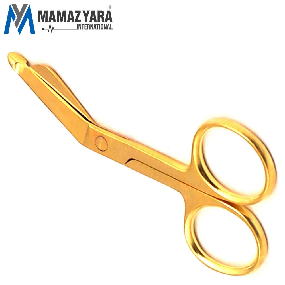 Lister Bandage Scissors 3.5" Full Gold Plated Surgical Medical