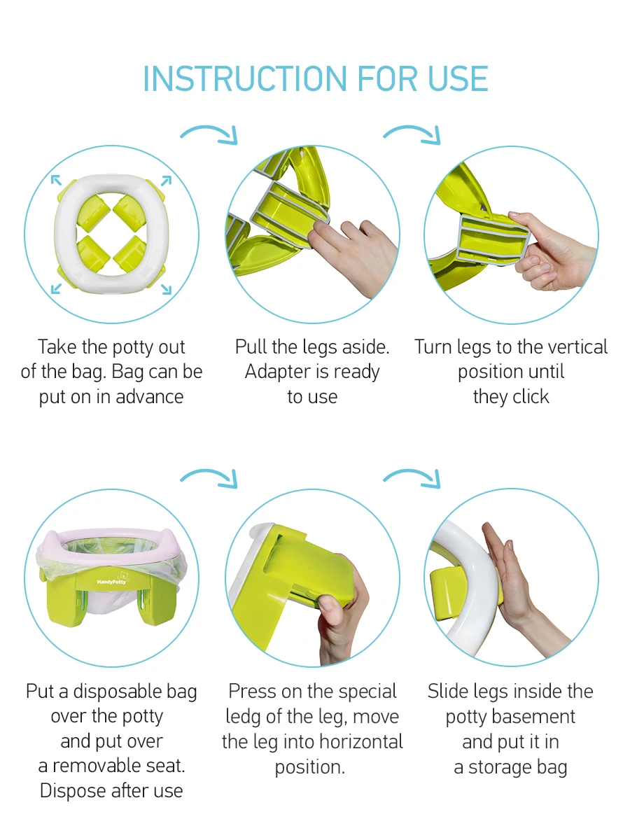 Foldable Travel Home Potty Training Toilet Seat Adapter Green Handy