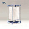 Euro industrial storage outdoor folding gravity double stacking steel pallet tool rack system for big bag