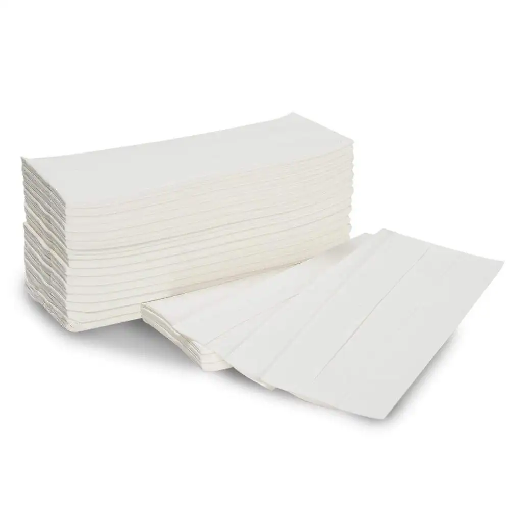 Soft White Hand Towel Multi Fold Blue Interfold Tissue Z Fold C Fold V Fold 
