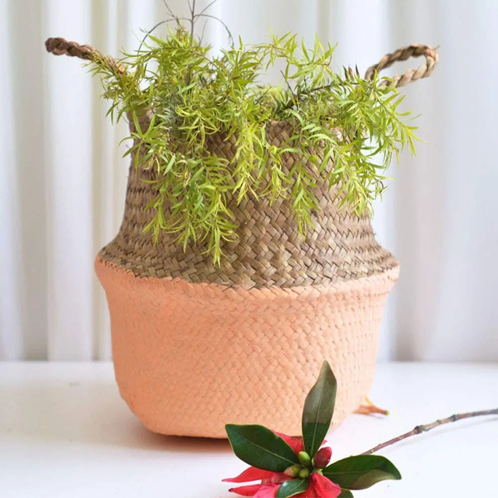 Vietnam Natural Material Seagrass Indoor Flower Pots Bamboo Garden Pots