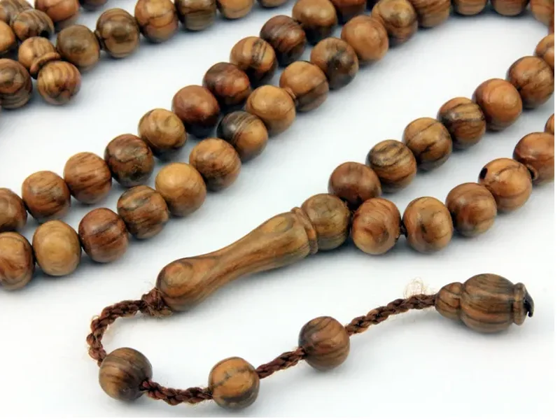 8mm Wooden Muslim Prayer Bead Tasbih 100 Bead Glossy Finished Durable ...