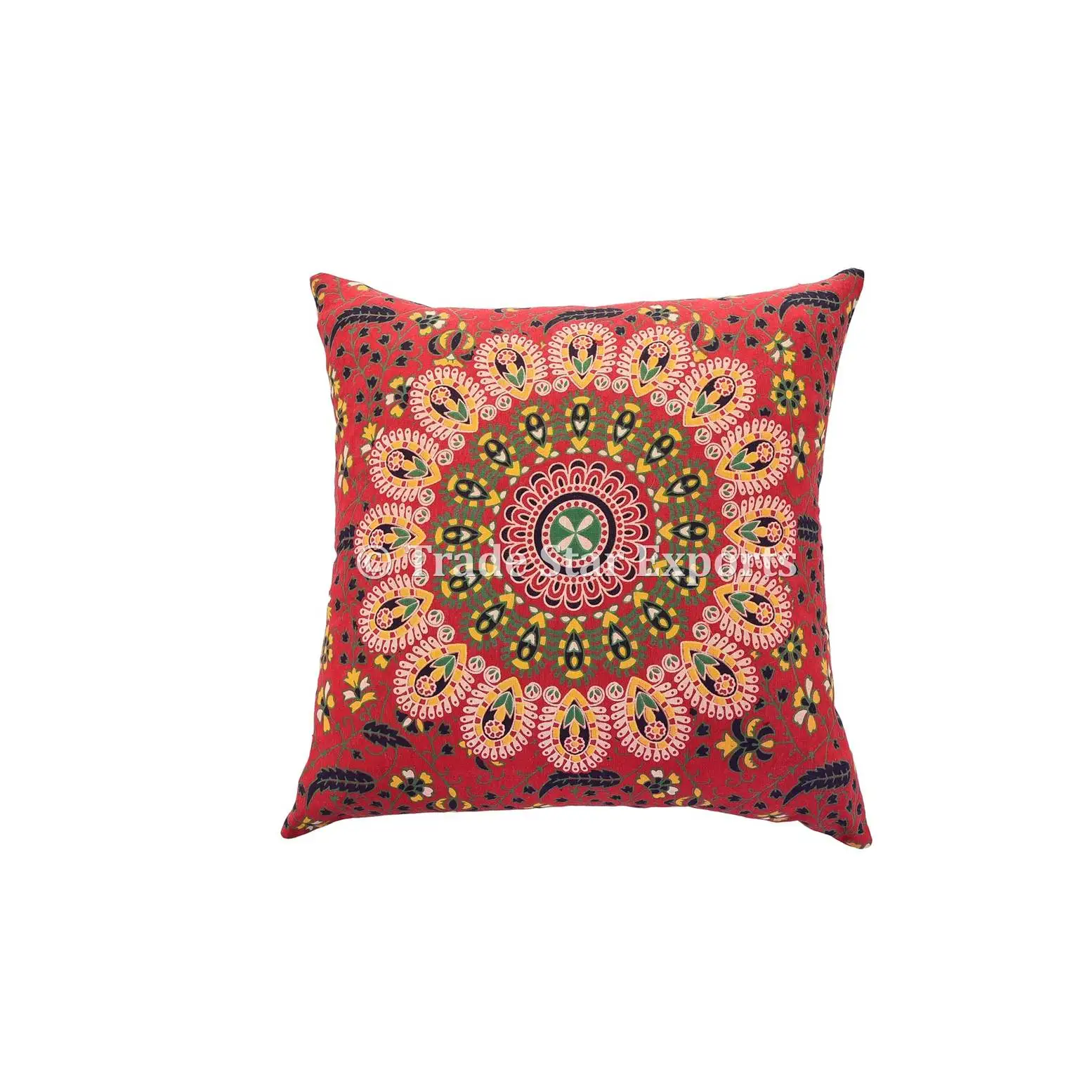 Indian 100% Cotton Ethnic Cushion Cover Sofa Use Embroidery Pillow Covers 16x16" 
