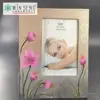 Ceramic Purple Flowers and White Circle Photo Frame