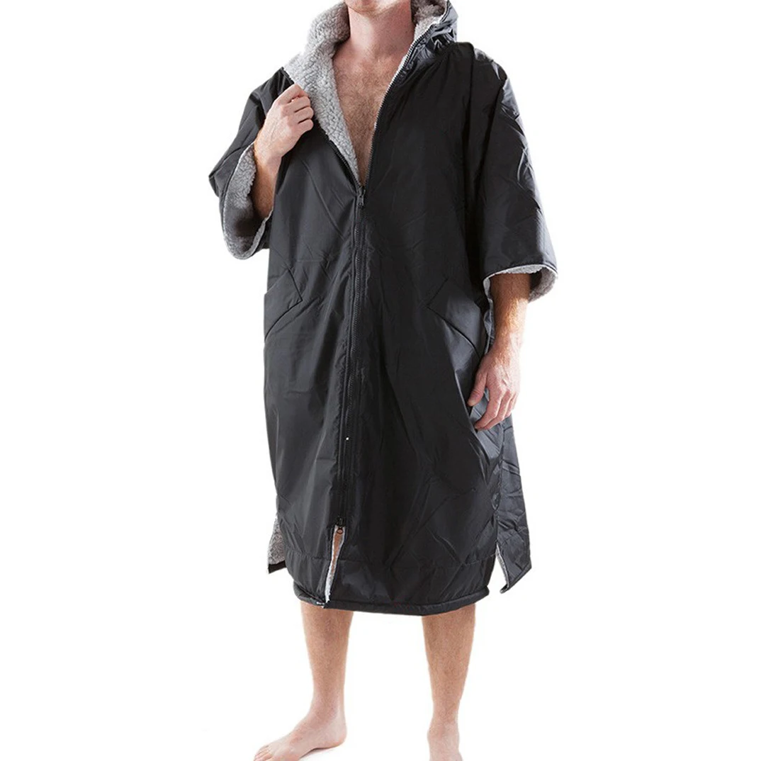 Fleece Lined Changing Robe Waterproof Swimming Change Robe With Fleece