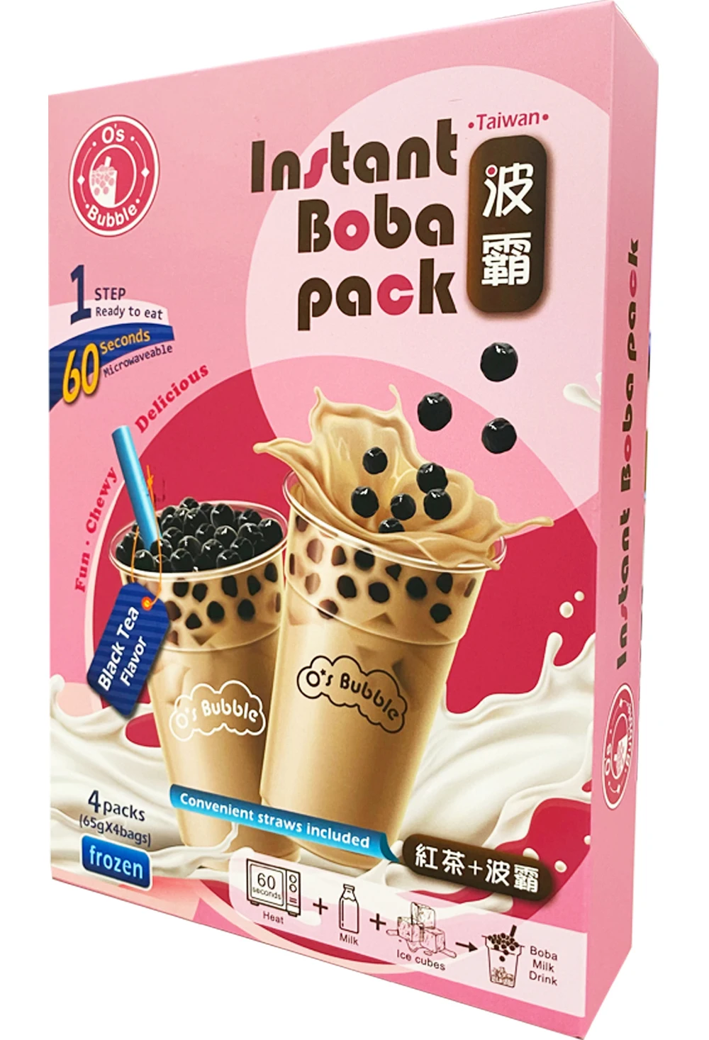 to drink frozen instant bubble tea strawberry flavor boba tea