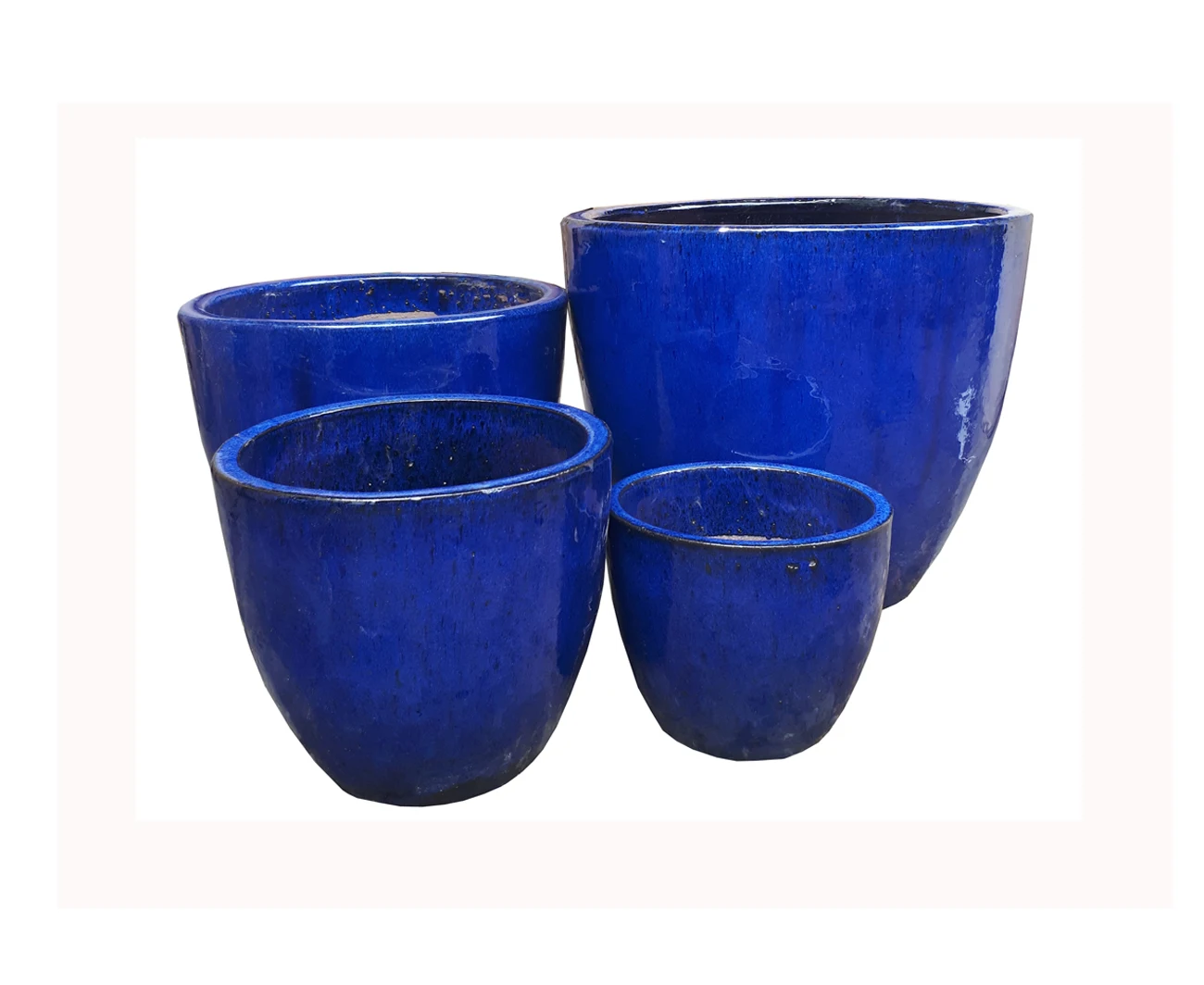 Ceramic Blue Glazed Outdoor Flower Pot Pottery Planter Buy Rustic Flower Pots& Planters,Blue