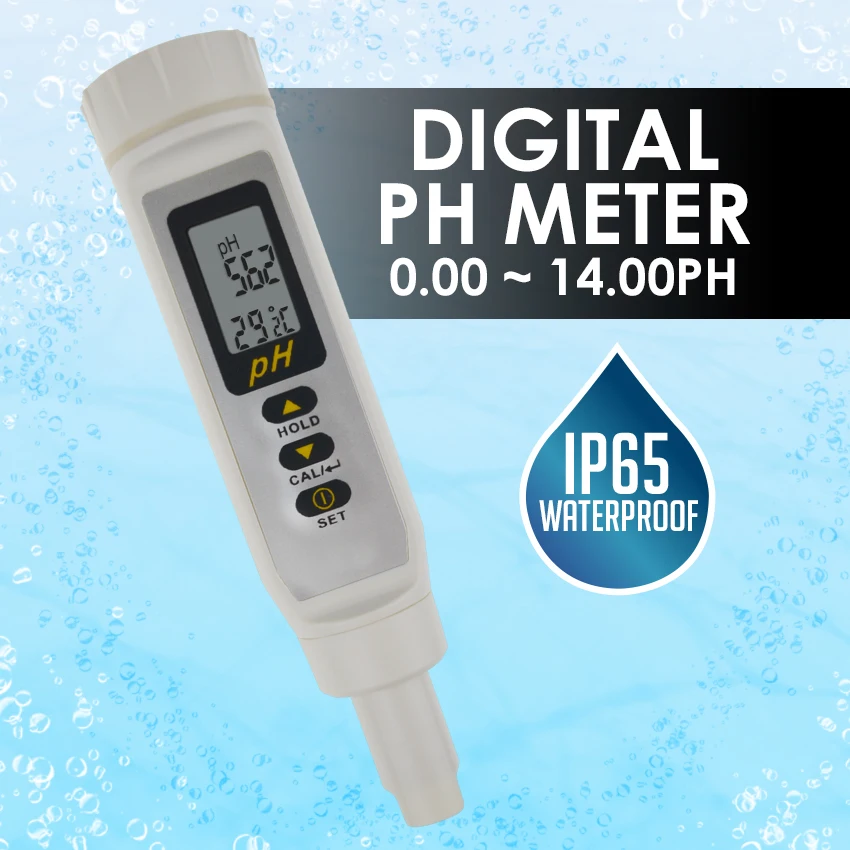 Portable Digital Waterproof Detachable Ph Temperature Pen Meter + Built ...