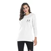 Wellco 2019 autumn hem split print plus velvet mid-length sweater blouse