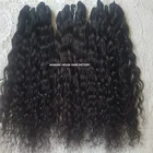 インドの自然な黒カーリー人毛エクステンション 14 "卸売バージンビルマヘアエクステンションインドレミー、バージンインドの remy 毛