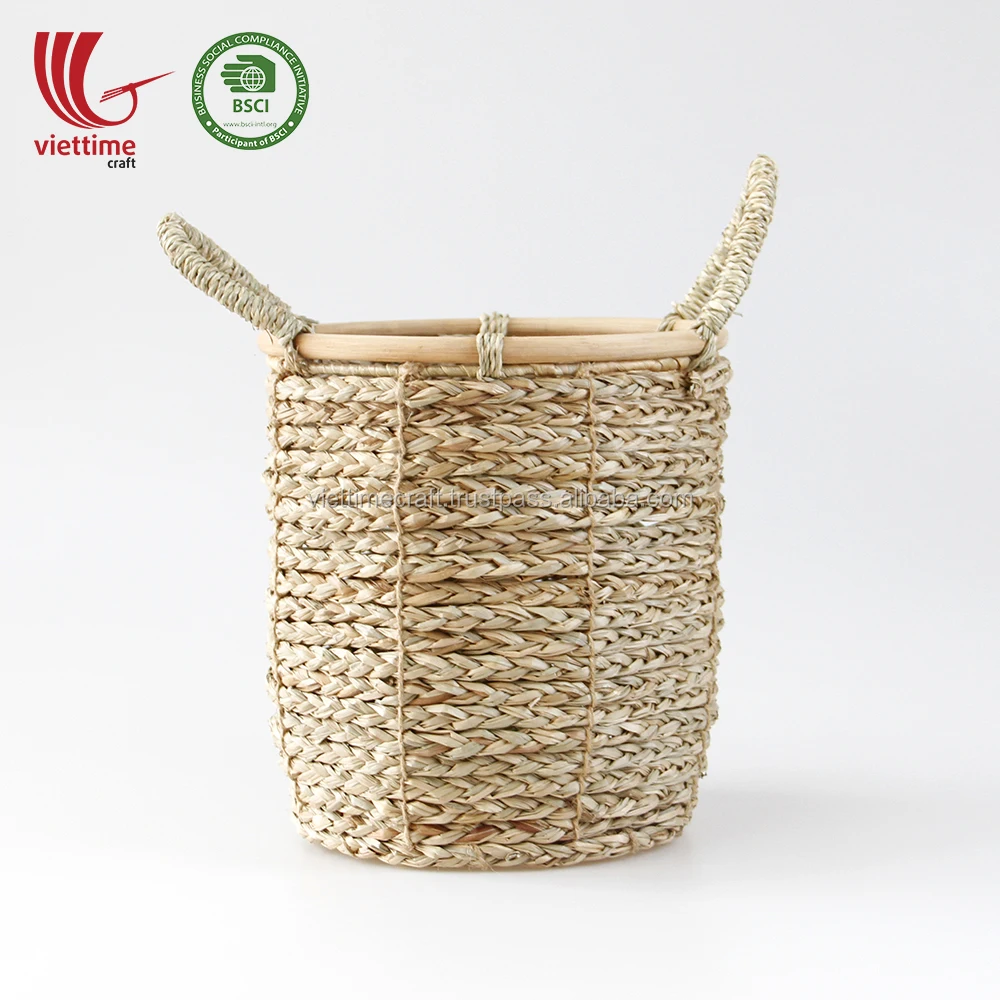 Decor Home Natural Vietnamese Seagrass Storage Basket Set Of 3 With ...