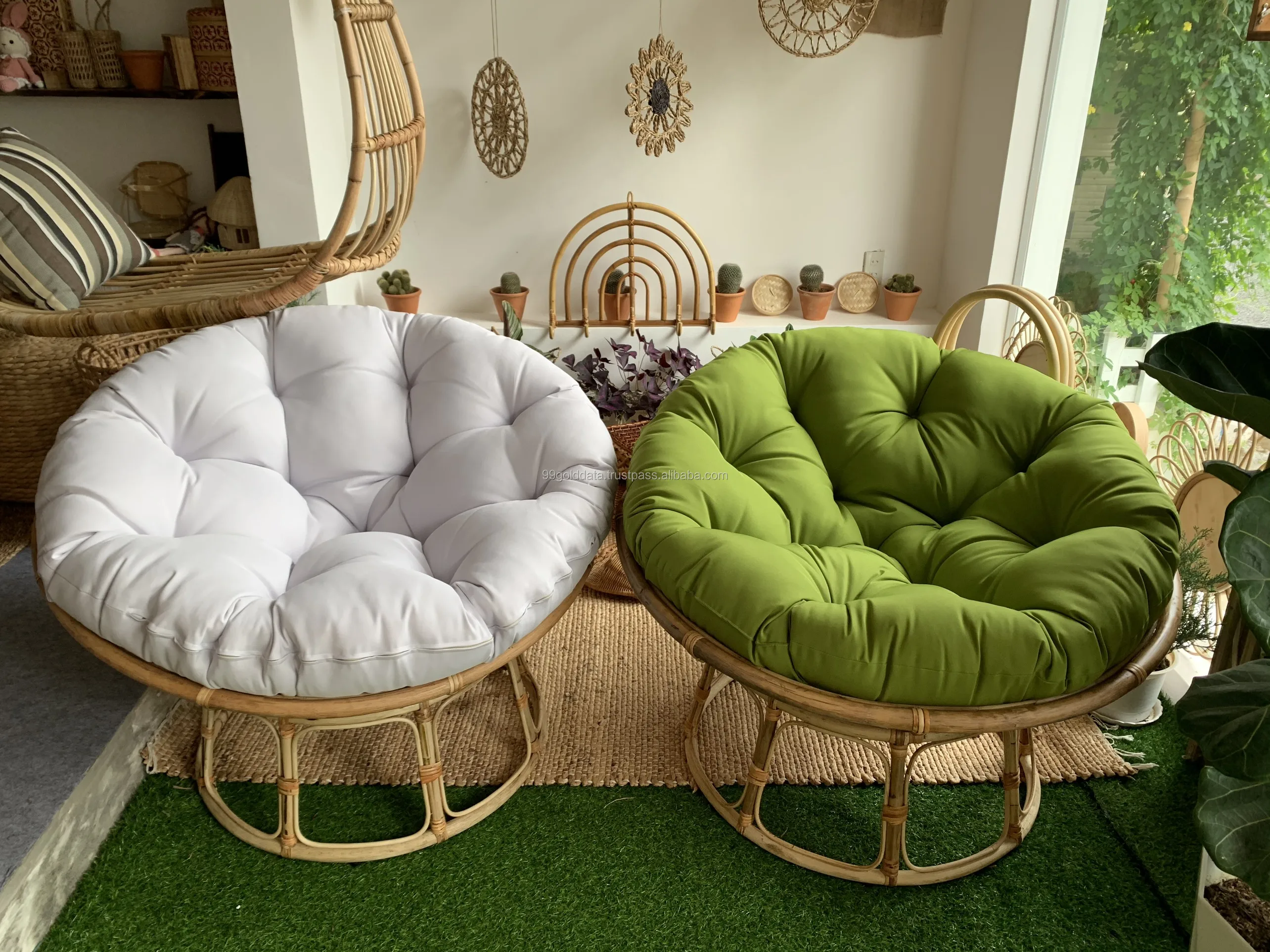  Better Homes & Gardens Papasan Chair with Fabric Cushion  (White) : Patio, Lawn & Garden