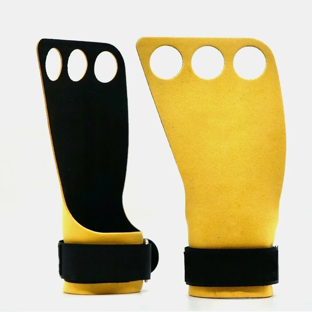 Hand Grips Gymnastics Weight Lifting Synthetic Leather Grips Two Hole