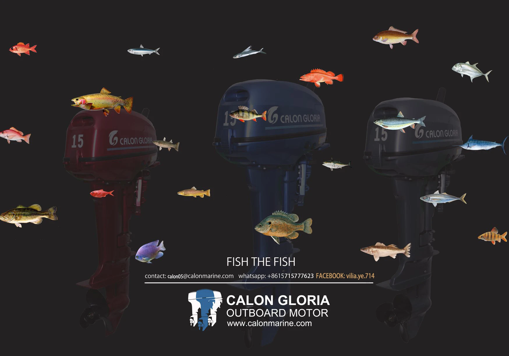colourful series fishing used 15 outboard engine with factory price