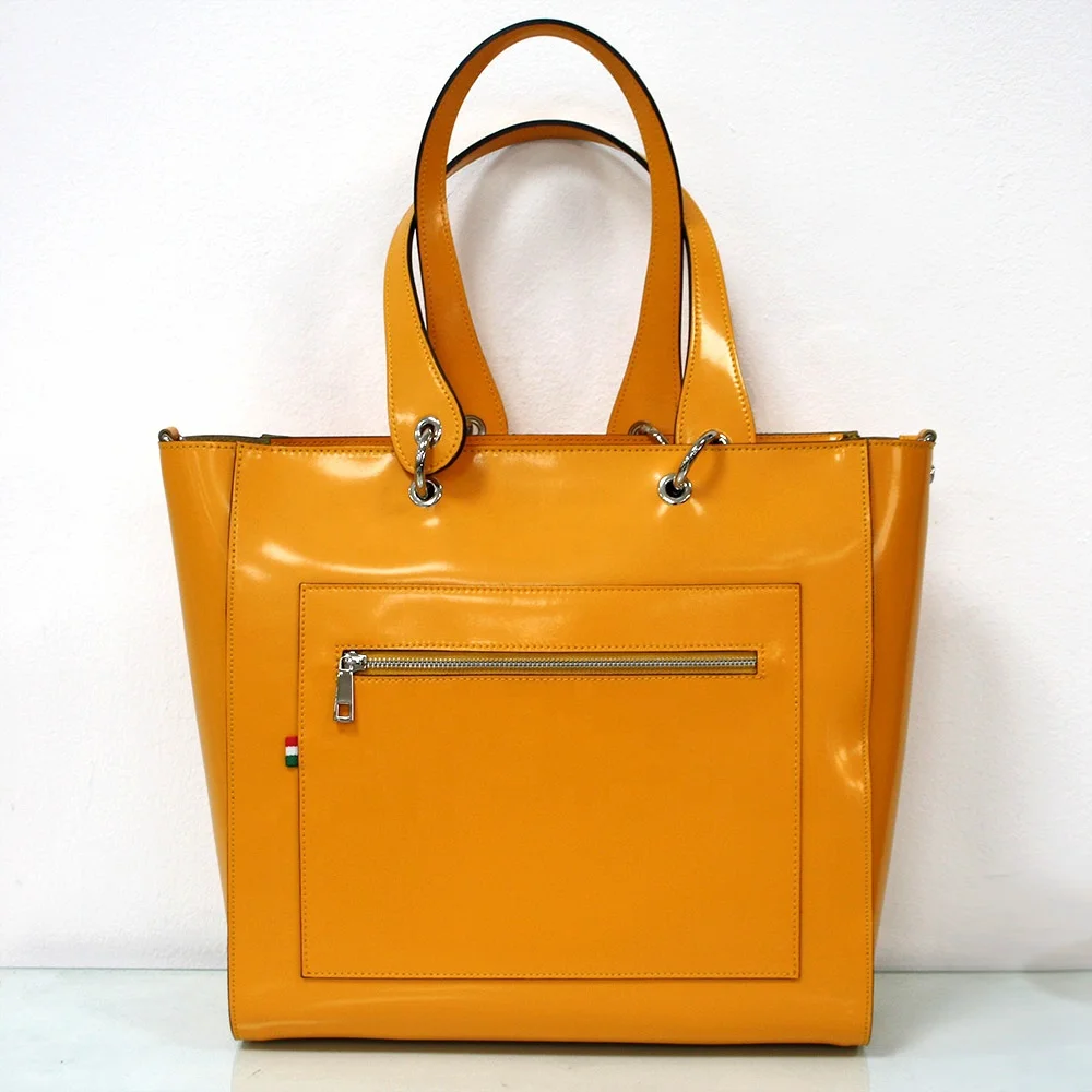Italian Wholesale Orange Genuine Leather Tote Bag For Women Buy
