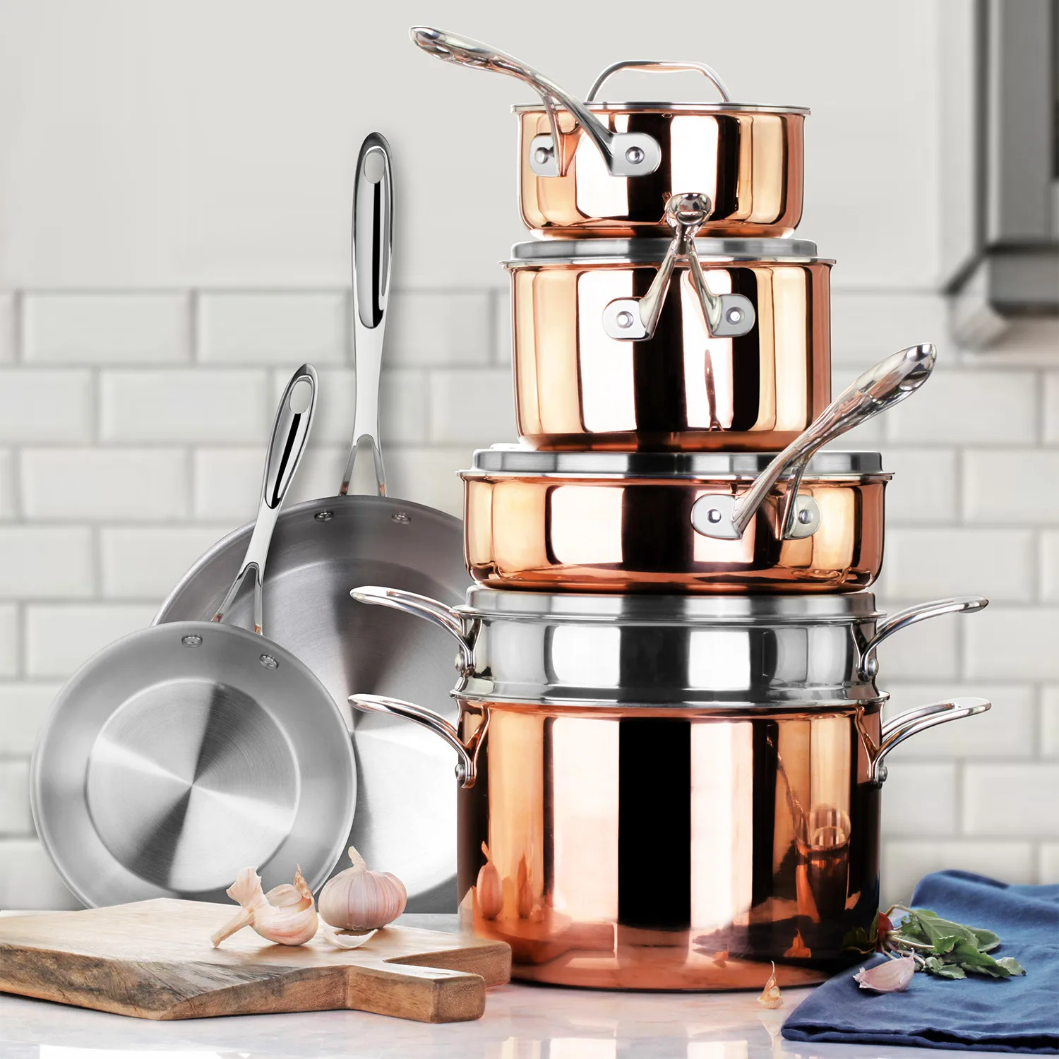 Dining Table Top Decorative Serving Pot Stainless Steel Lid Food Buffet