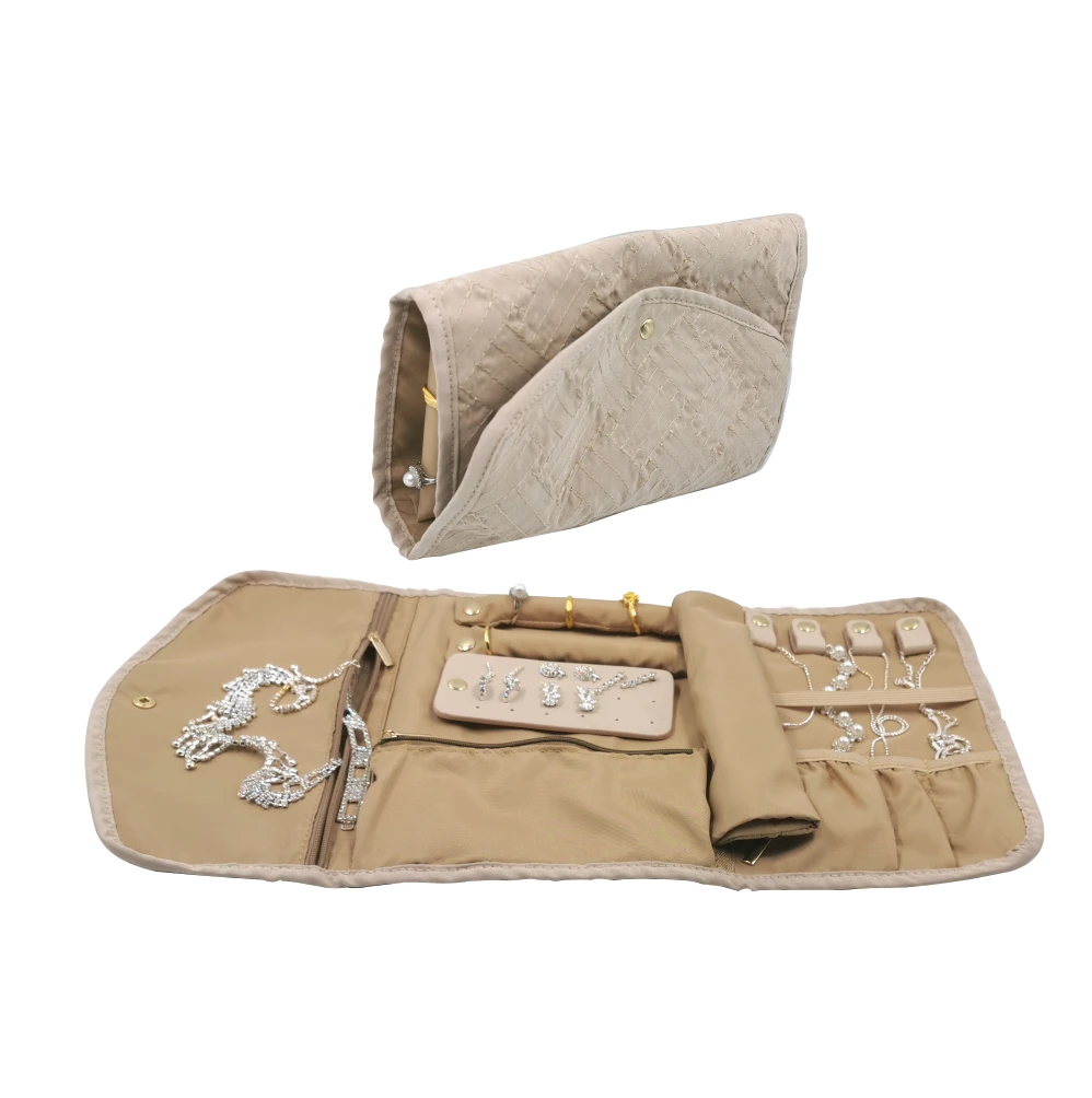 Fashion Jewelry Carrying Case Portable Jewellery Roll Up Bag New