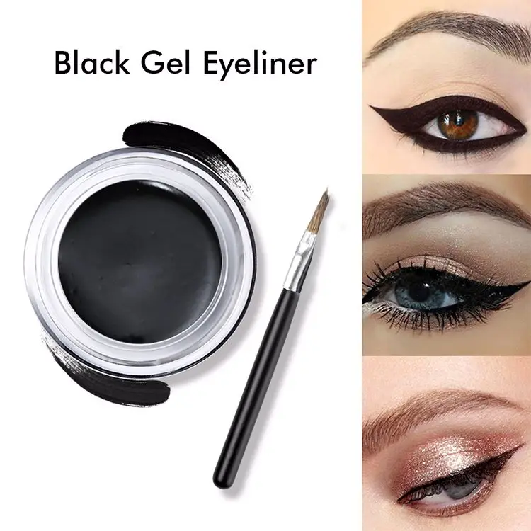 OEM ODM Wholesale Long Lasting Gel Eye Liner Private Label Makeup Waterproof Matte No Label Custom Mini Gel Eyeliner With Brush