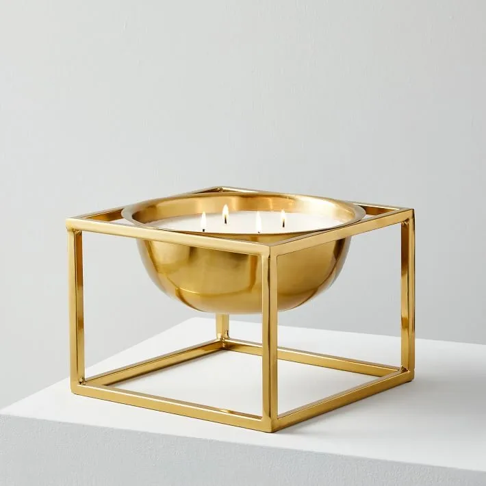 Brass Shiny Candle Jar Container Modern Buy Brass Shiny Candle Jar